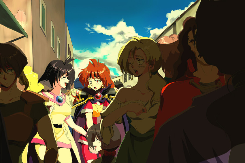 lina inverse and amelia wil tesla seyruun (slayers) drawn by yumemi