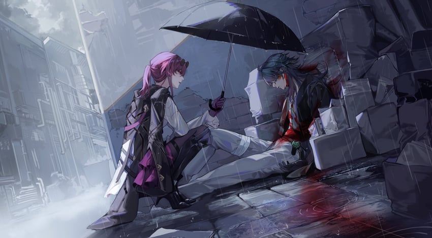 kafka and blade (honkai and 1 more) drawn by to_e