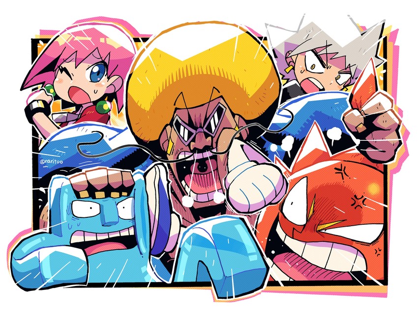 beauty, bobobo-bo bo-bobo, don patch, tokoro tennosuke, and heppokomaru (bobobo-bo bo-bobo) drawn by rariatto_(ganguri)