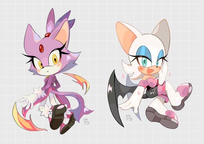 blaze the cat and rouge the bat (sonic) drawn by inupng