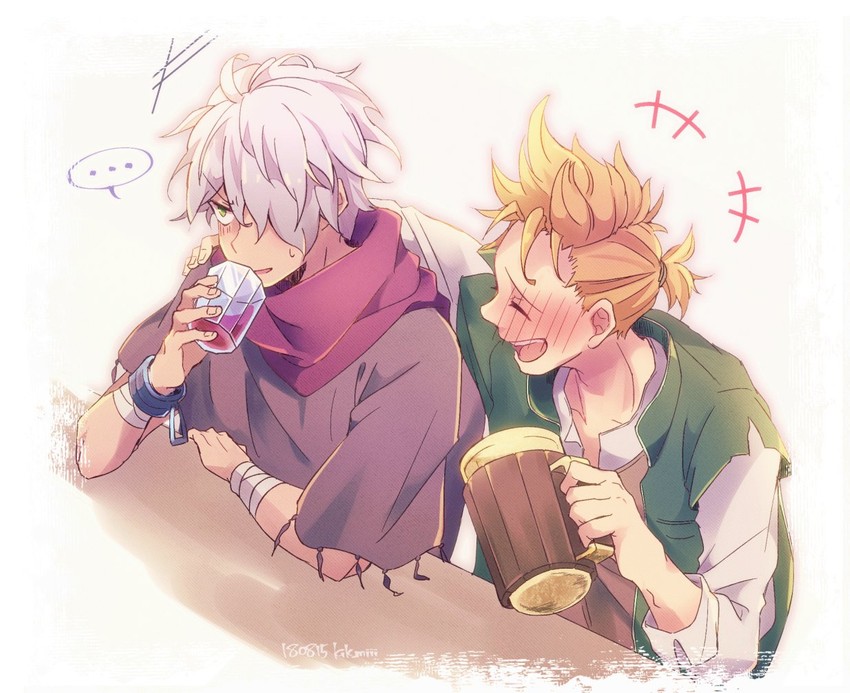 therion and alfyn greengrass (octopath traveler and 1 more) drawn by kik_miii