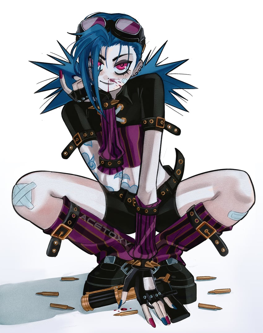 jinx and arcane jinx (league of legends and 1 more) drawn by acet0xy
