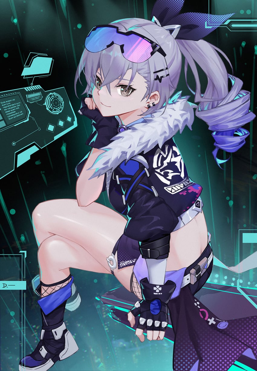 silver wolf (honkai and 1 more) drawn by linreplica