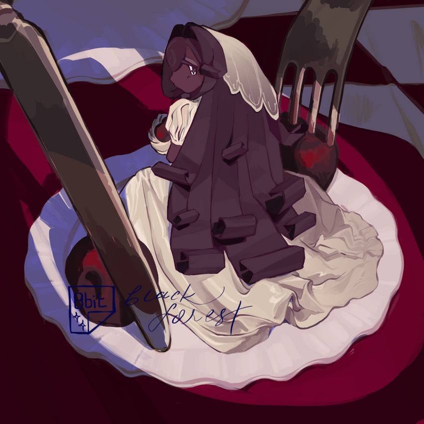 black forest cookie (cookie run and 1 more) drawn by 8bitpostit