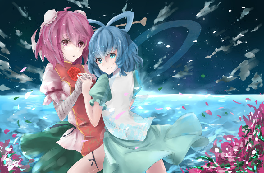 kaku seiga and ibaraki kasen (touhou) drawn by moruchi_(rinaka_moruchi)