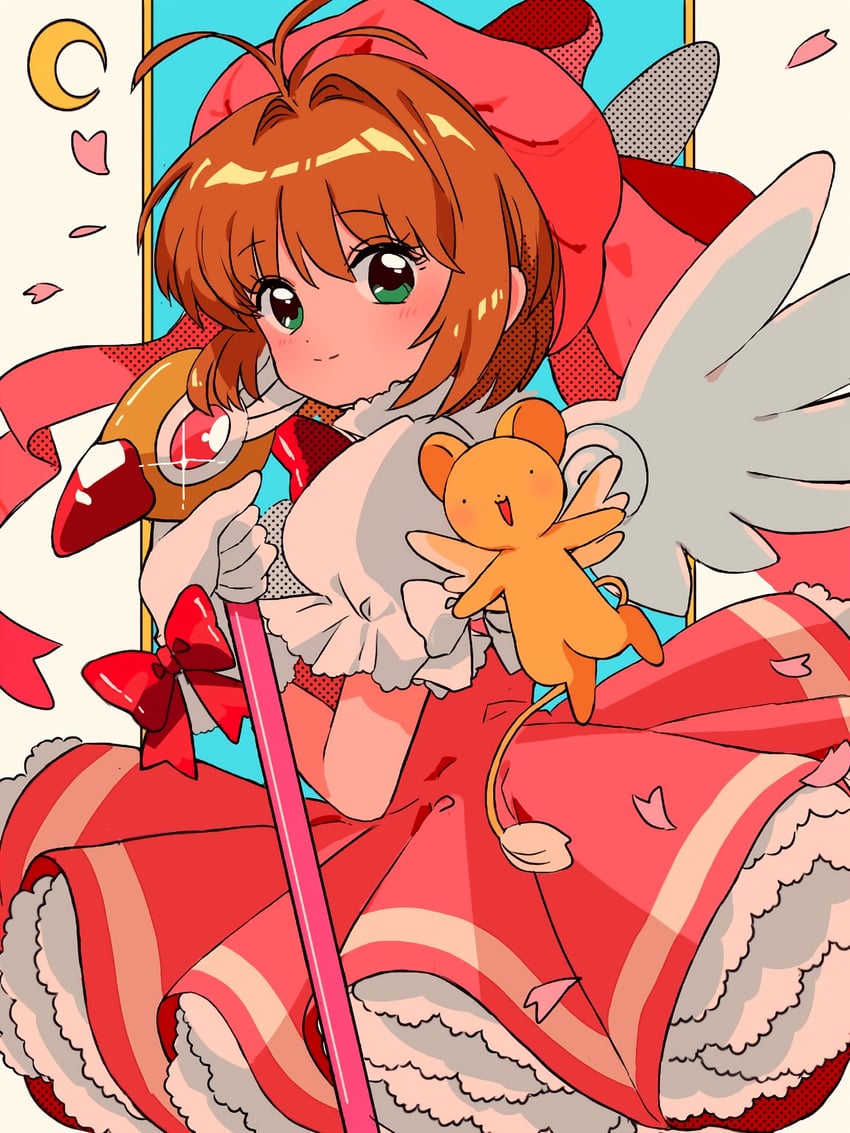 kinomoto sakura and kero (cardcaptor sakura) drawn by sanamaru_(sana79261827)