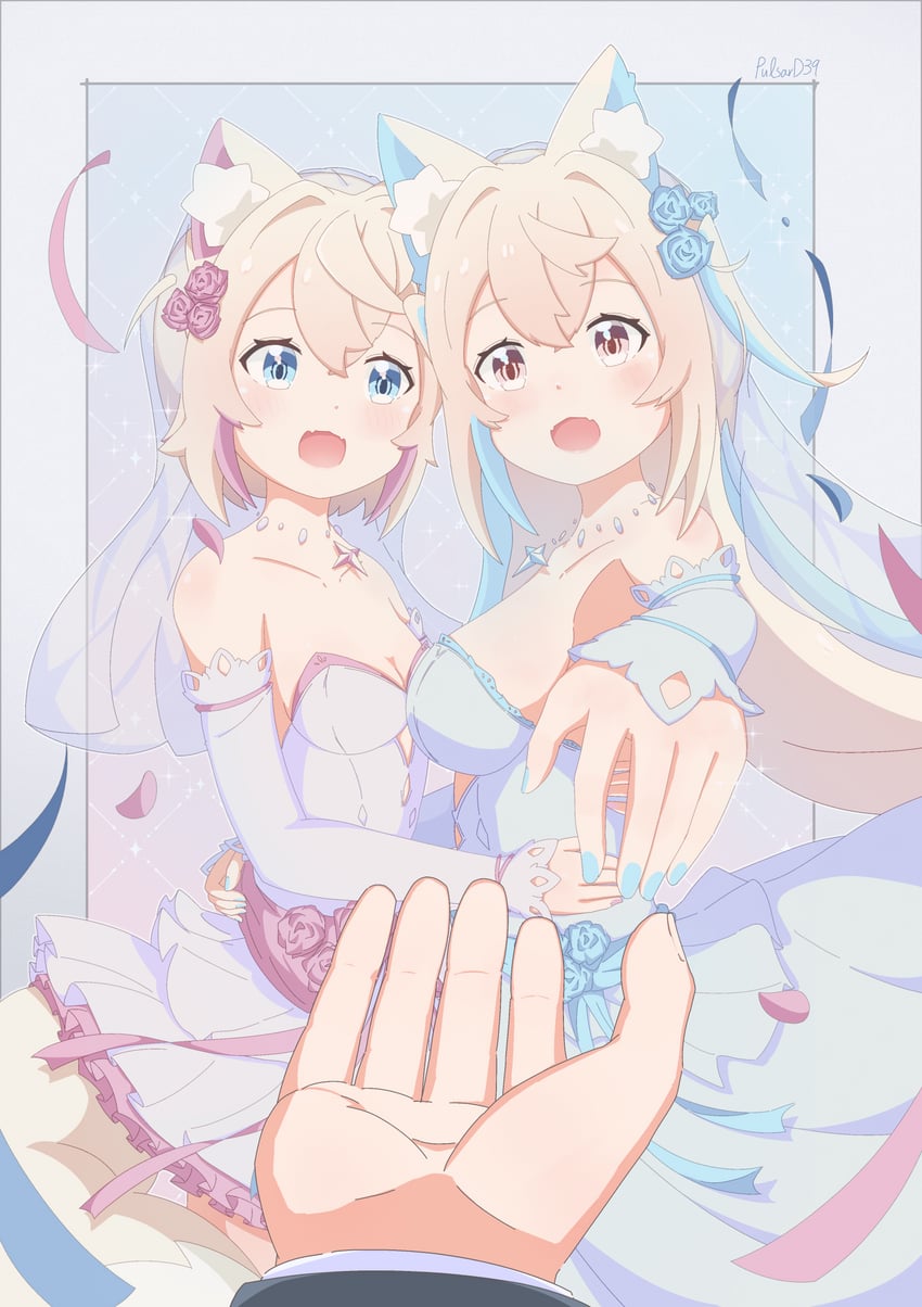 fuwawa abyssgard and mococo abyssgard (hololive and 1 more) drawn by pulsar_d39