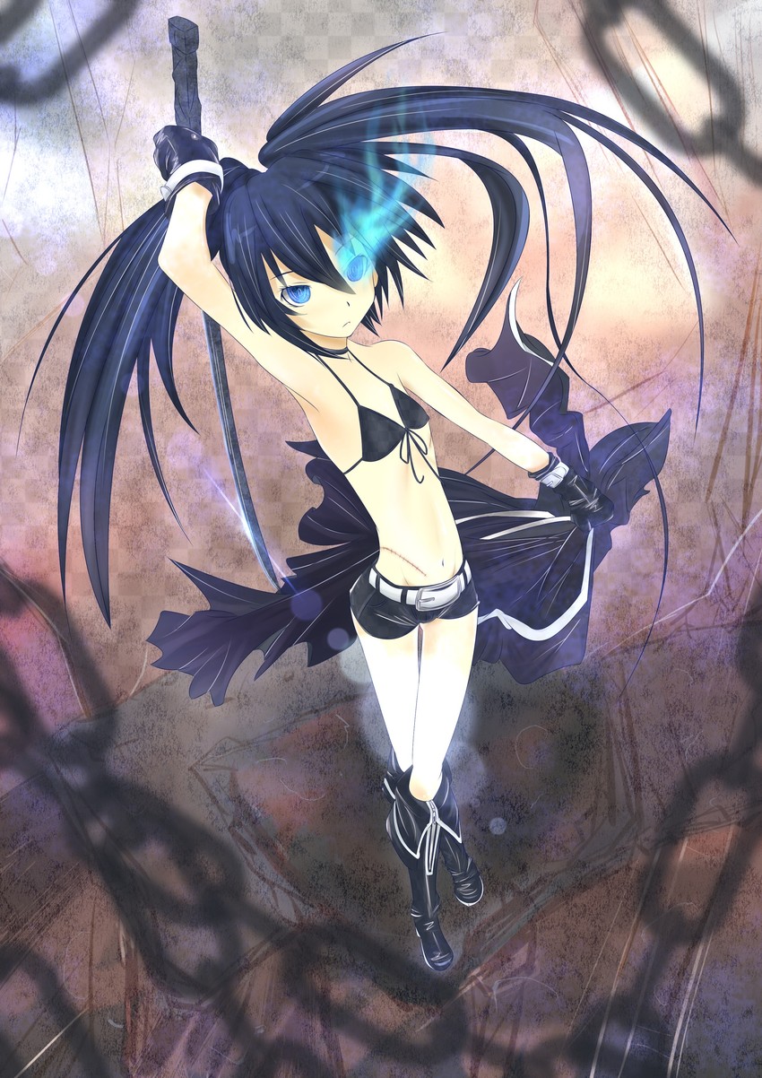 black rock shooter (black rock shooter) drawn by kikyou_(kiss-shot)