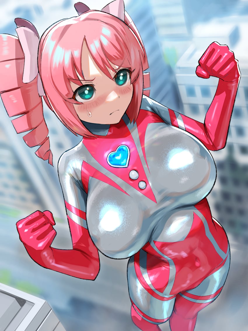 ultraman, hanabishi haruka, and magia magenta (ultra series and 1 more) drawn by nikunopengin