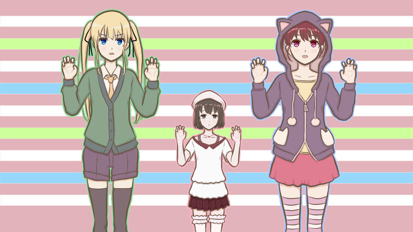 katou megumi, sawamura spencer eriri, and hashima izumi (saenai heroine no sodatekata) drawn by sama_(wsppc)