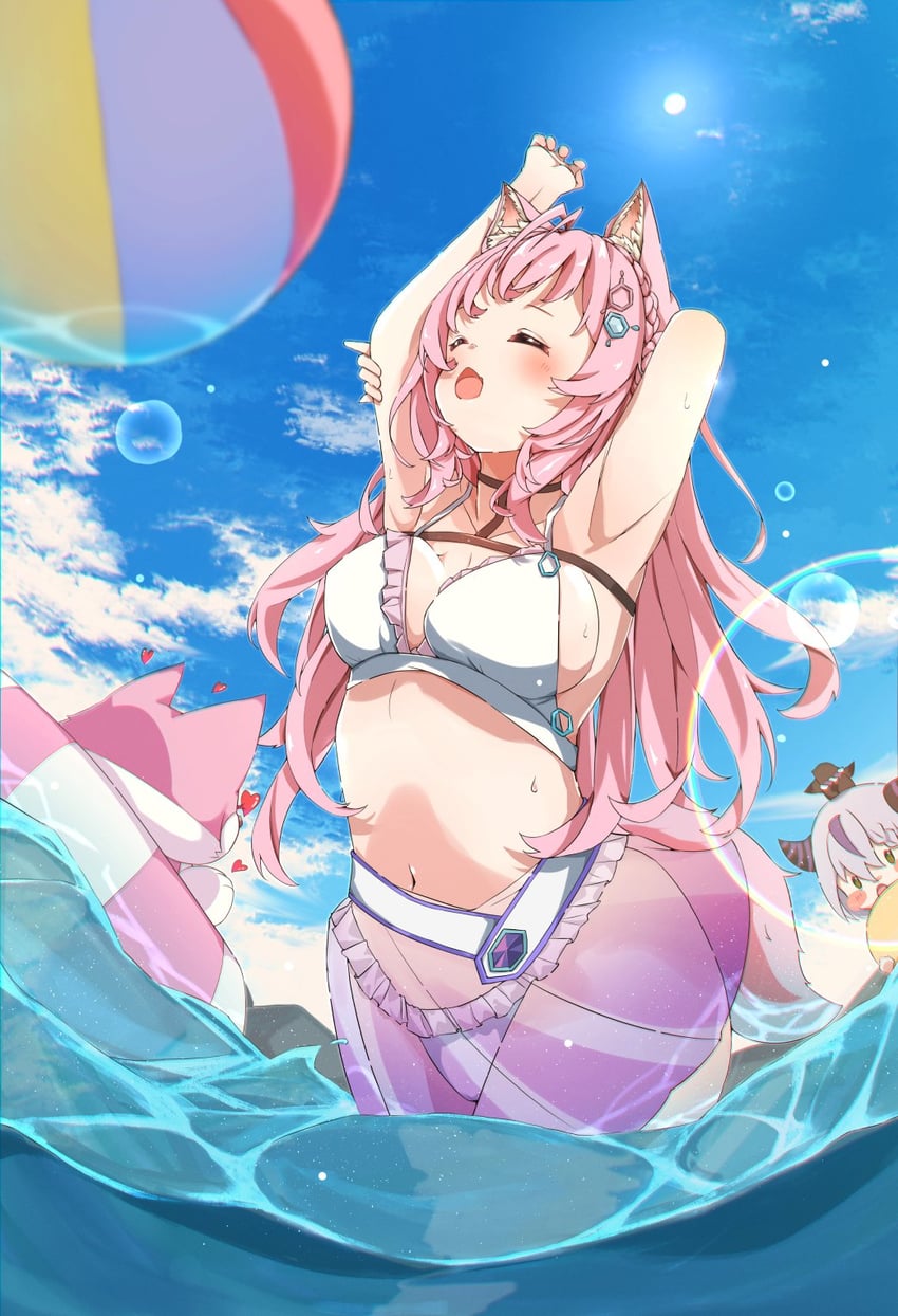 la+ darknesss, hakui koyori, crow, and kokoro (hololive) drawn by heraraido_re
