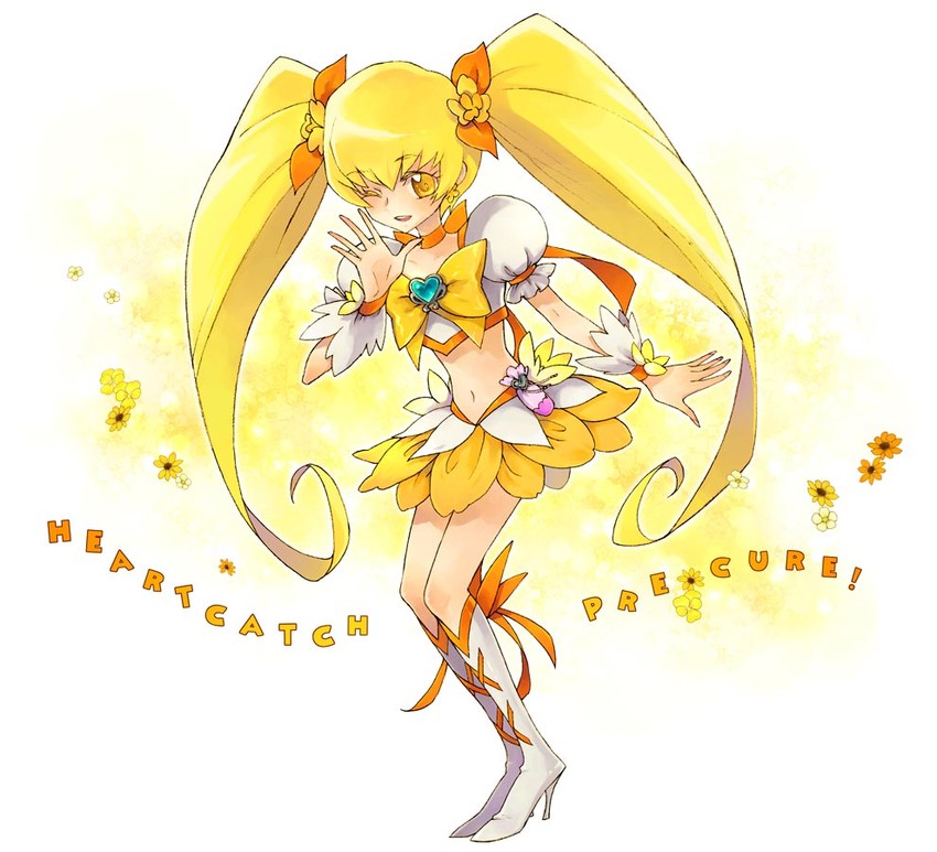 myoudouin itsuki and cure sunshine (precure and 1 more) drawn by saikachi_(ogre_tree)