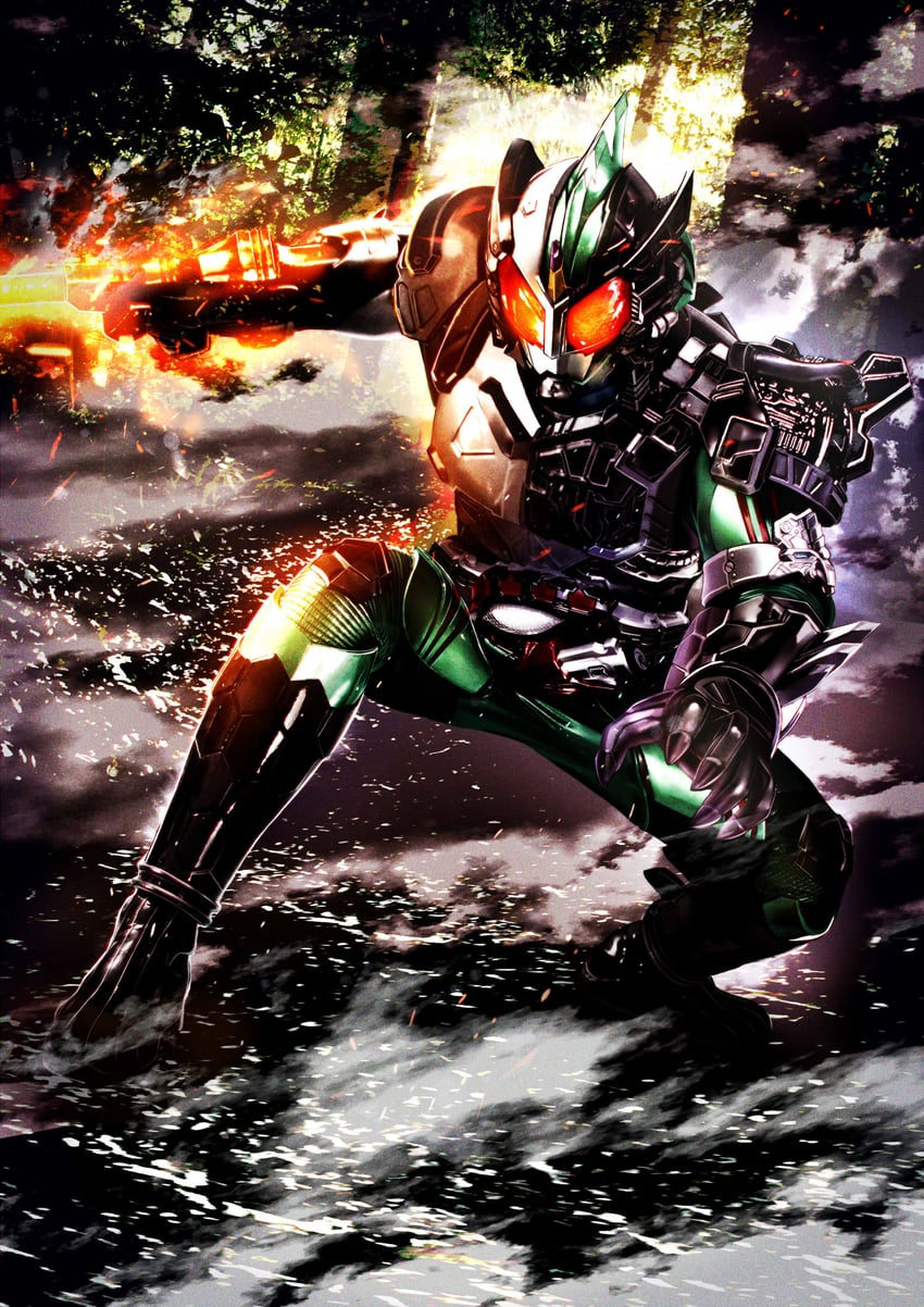 kamen rider amazon new omega (kamen rider and 1 more) drawn by masukudo_(hamamoto_hikaru)