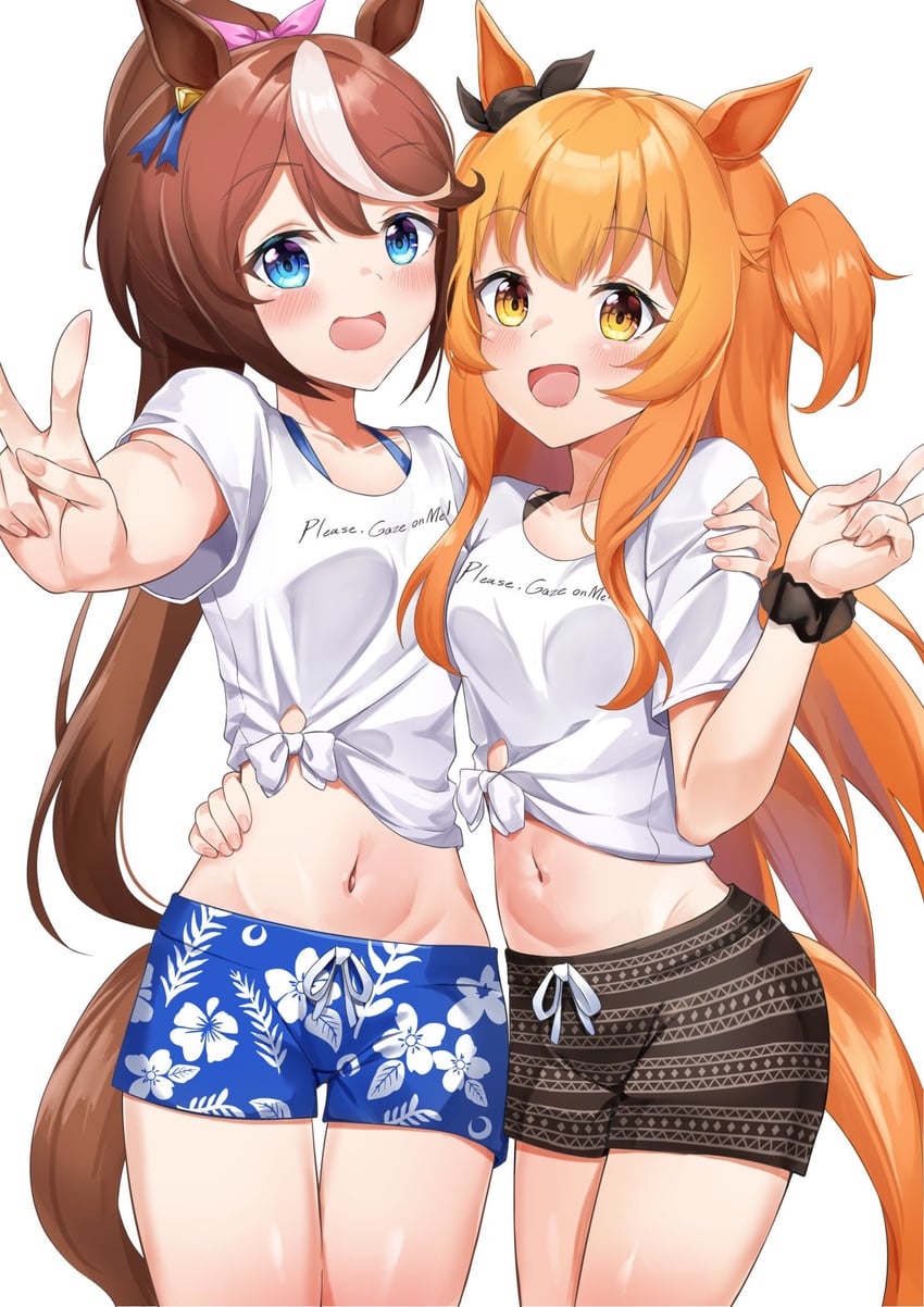 tokai teio and mayano top gun (umamusume) drawn by dusu_(htkj)