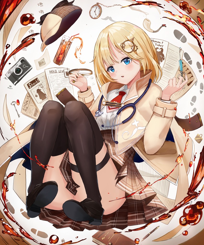 watson amelia (hololive and 1 more) drawn by dejio