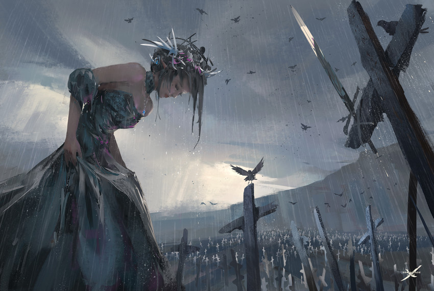 ghostblade drawn by wlop