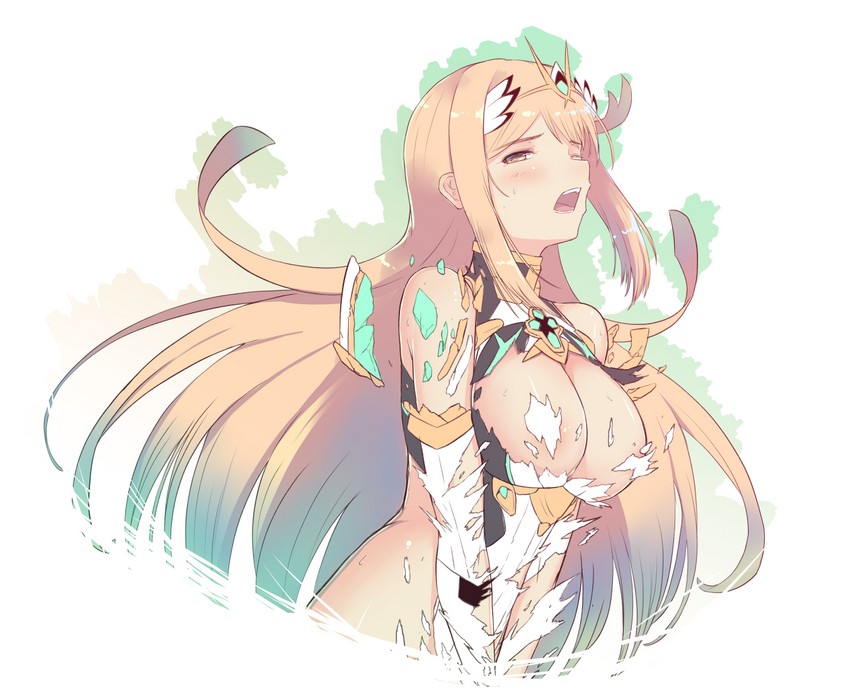 mythra (xenoblade chronicles and 1 more) drawn by cat_with_a_brush