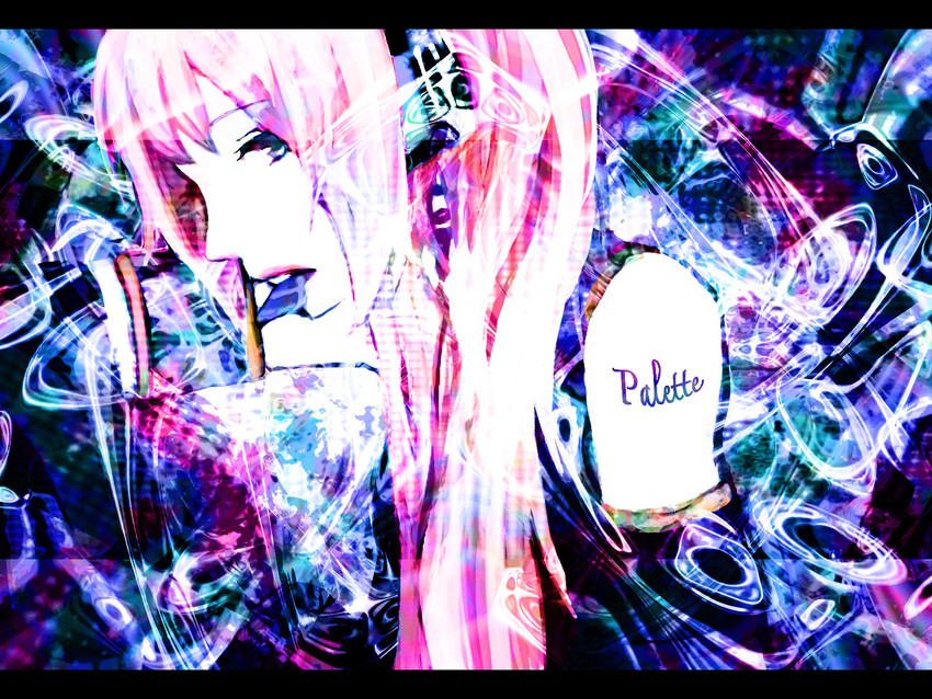megurine luka (vocaloid and 1 more) drawn by meola
