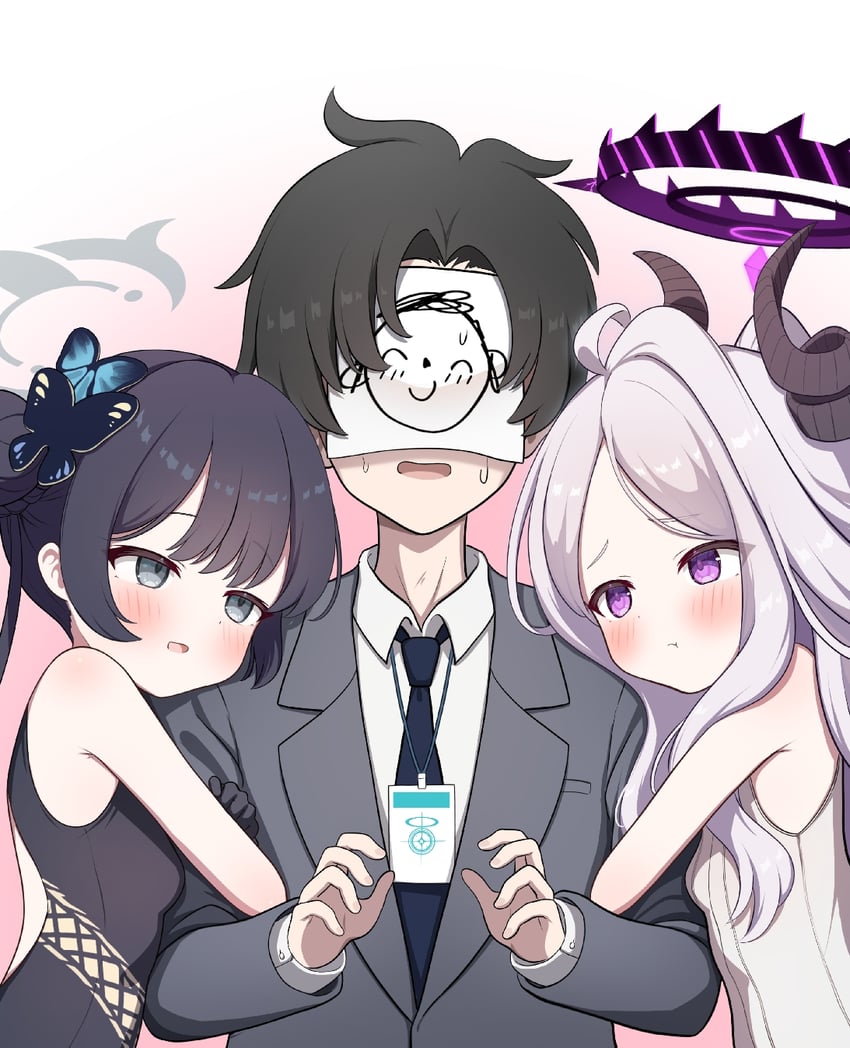 sensei, doodle sensei, hina, and kisaki (blue archive and 1 more) drawn by yuchiberu