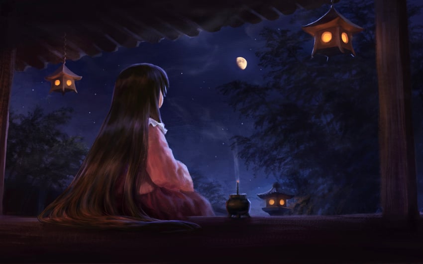 houraisan kaguya (touhou and 1 more) drawn by satellitedragon