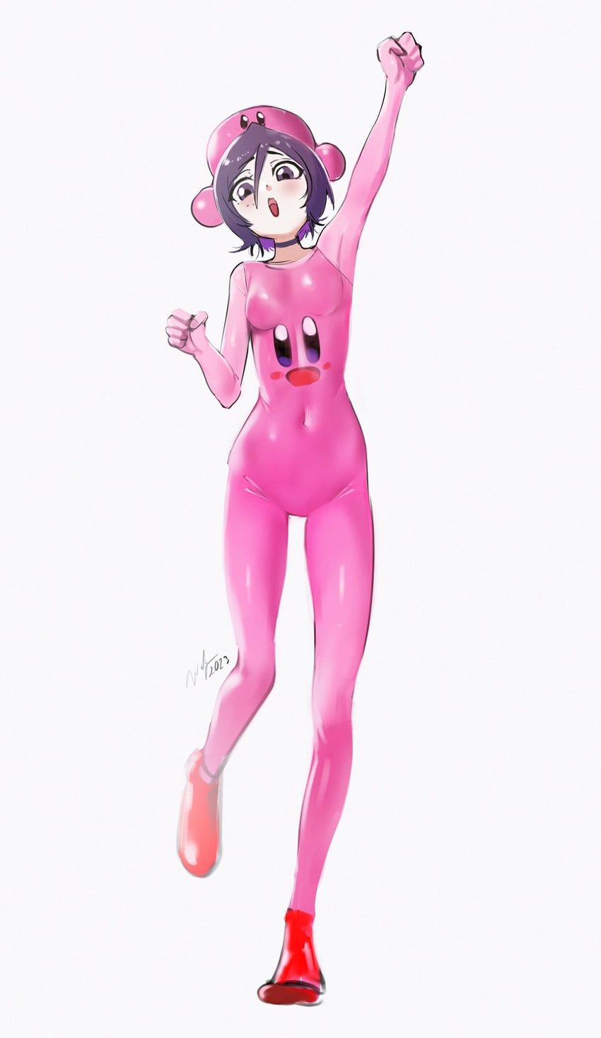 kirby and kuchiki rukia (bleach and 1 more) drawn by waligner
