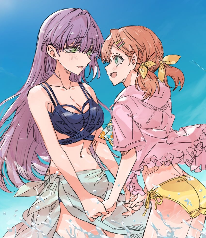 hinoshita kaho and otomune kozue (love live! and 1 more) drawn by junjun_(kimi-la)
