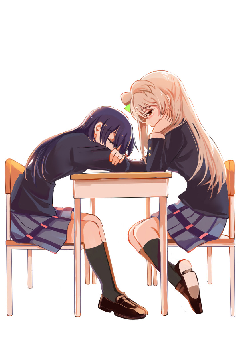 sonoda umi and minami kotori (love live! and 1 more) drawn by junjun_(kimi-la)