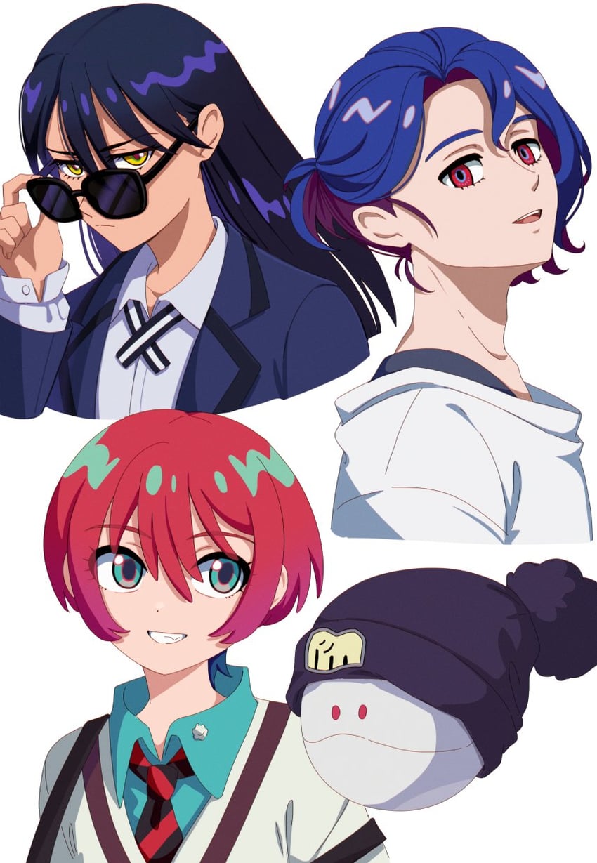 amate yuzuriha, haro, shuji ito, and nyaan (gundam and 1 more) drawn by enelous