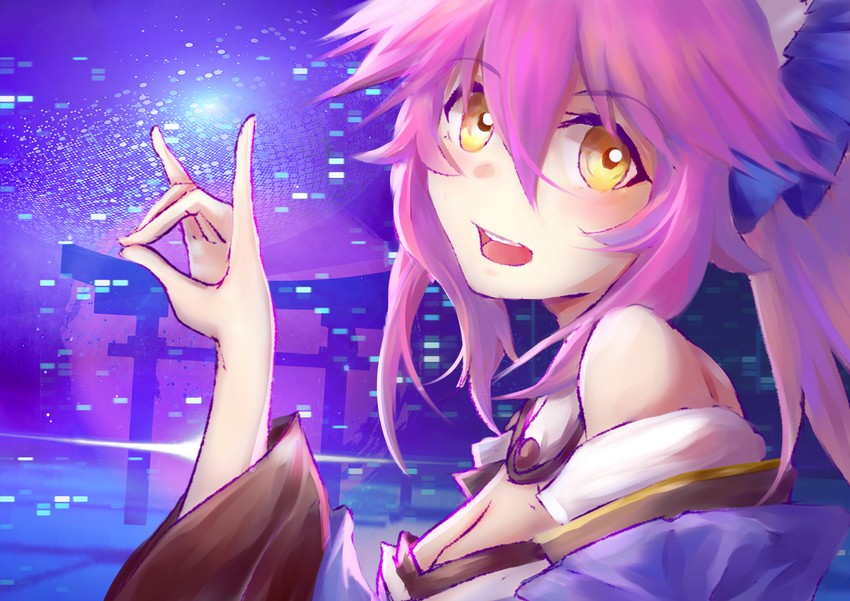 tamamo and tamamo no mae (fate and 2 more) drawn by niaot