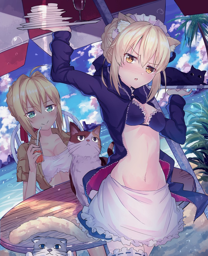 artoria pendragon, nero claudius, and saber alter (fate and 1 more) drawn by muragaki_(sgxx4878)