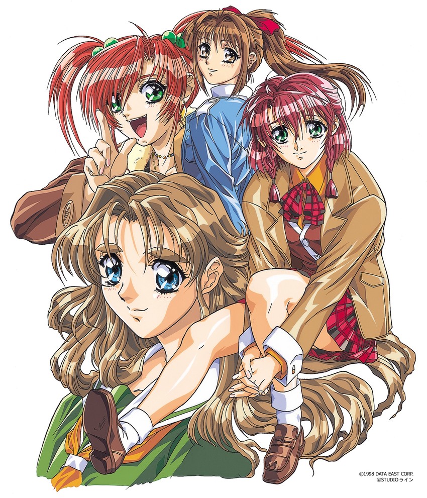 aoki chisa, sasamoto riyo, hatori itsumi, and norma wendy (doukoku soshite...) drawn by yokota_mamoru