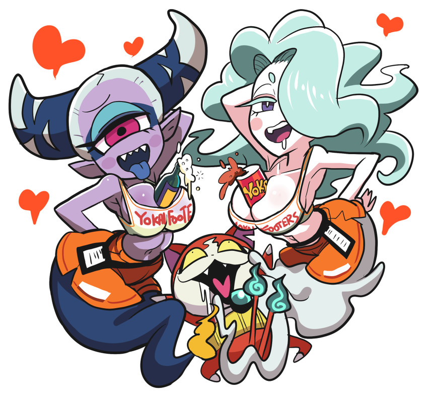 jibanyan, fuumin, and enraenra (youkai watch and 2 more) drawn by gashi-gashi