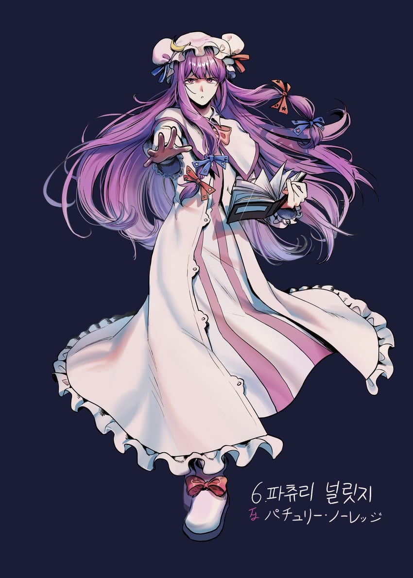 patchouli knowledge (touhou and 1 more) drawn by elosia