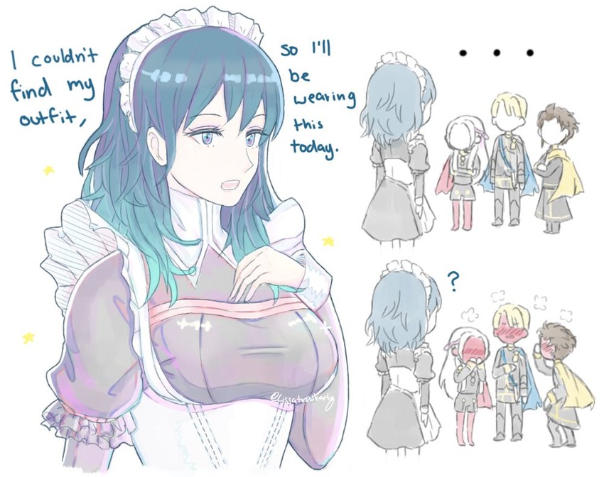 female byleth, edelgard von hresvelg, dimitri alexandre blaiddyd, and claude von riegan (fire emblem and 1 more) drawn by lissa_(pikabeeart)