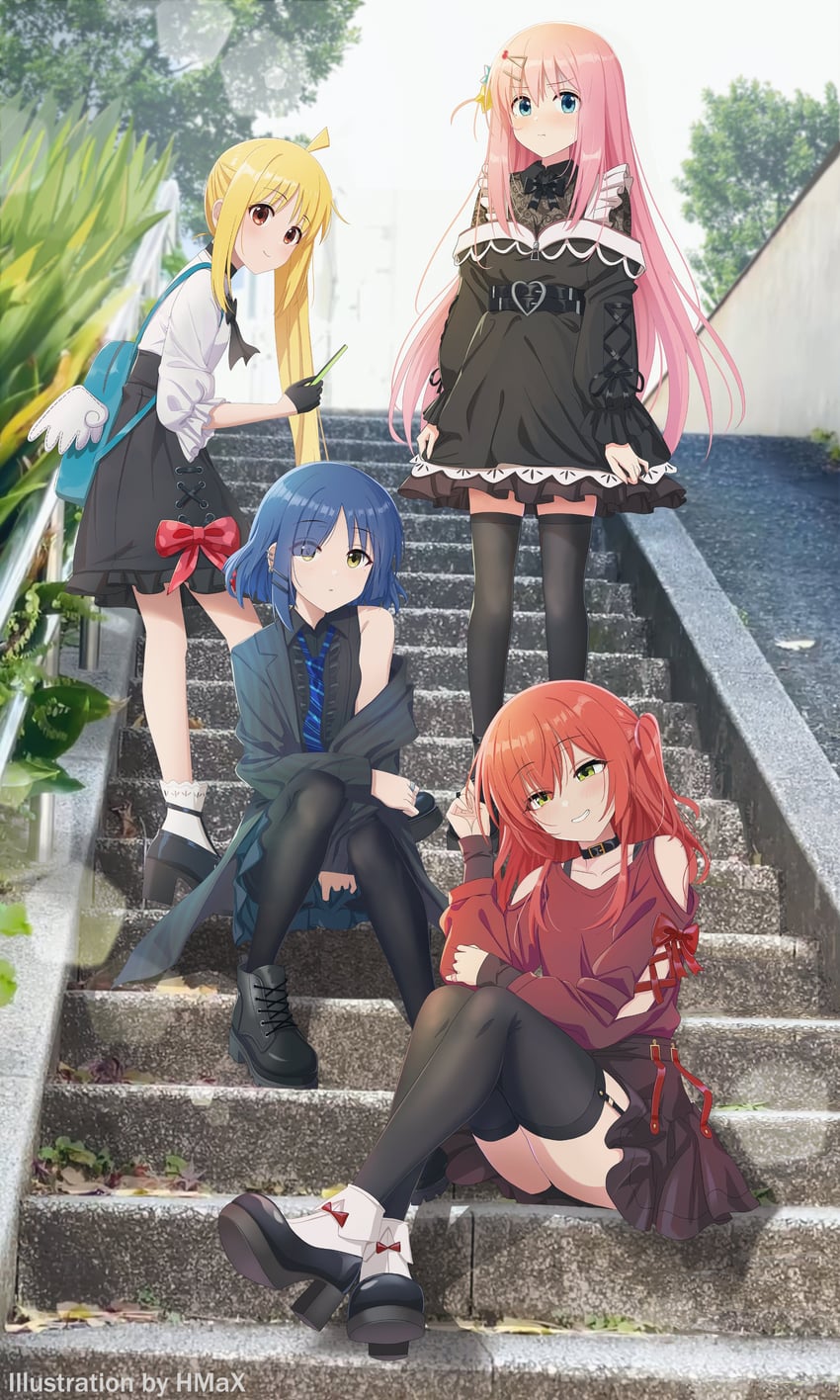 gotoh hitori, kita ikuyo, ijichi nijika, and yamada ryo (bocchi the rock!) drawn by hmax