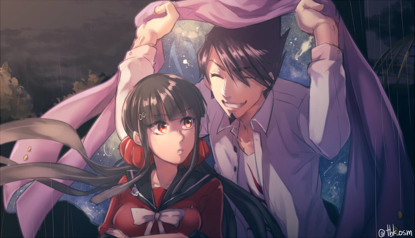 harukawa maki and momota kaito (danganronpa and 1 more) drawn by kamuinii