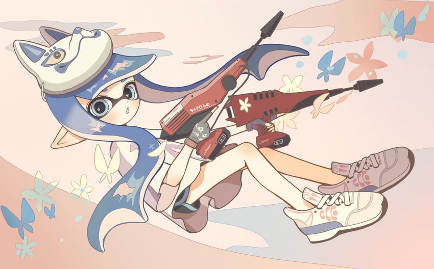 inkling player character and inkling girl (splatoon and 1 more) drawn by osakanagumi11