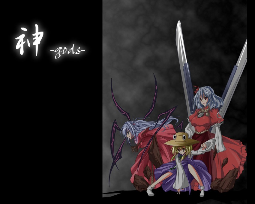 moriya suwako, yasaka kanako, and shinki (touhou) drawn by mai_jin