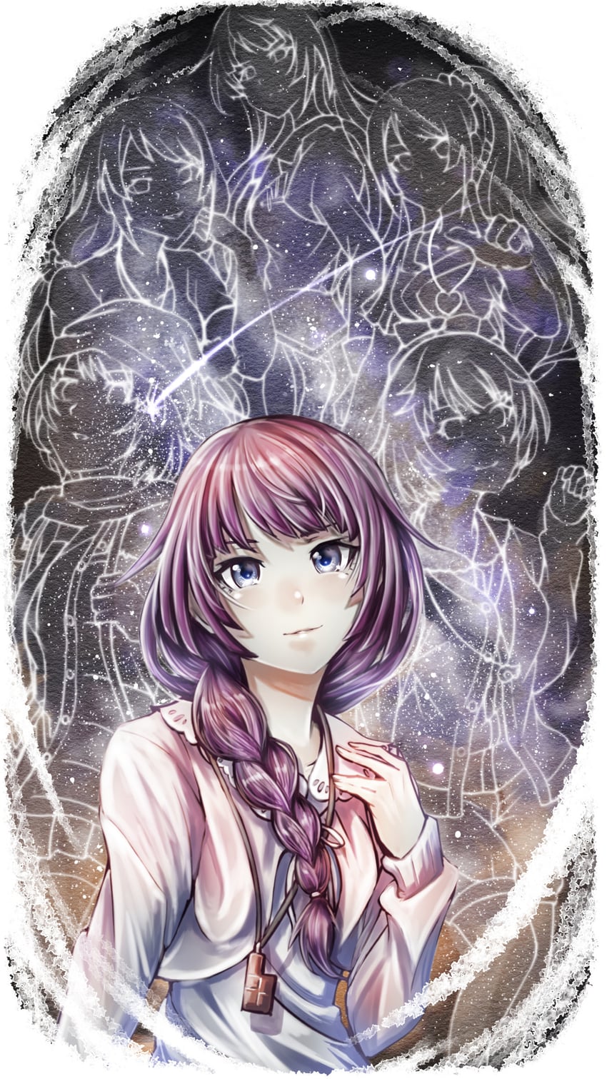senjougahara hitagi (monogatari and 4 more) drawn by tsukihi_shida