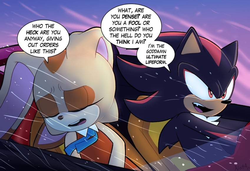 shadow the hedgehog and cream the rabbit (sonic and 3 more) drawn by alotaart