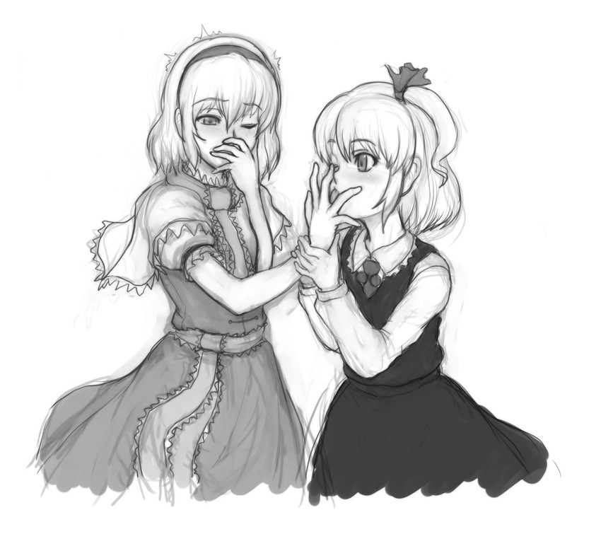 alice margatroid and rumia (touhou) drawn by kuro_suto_sukii