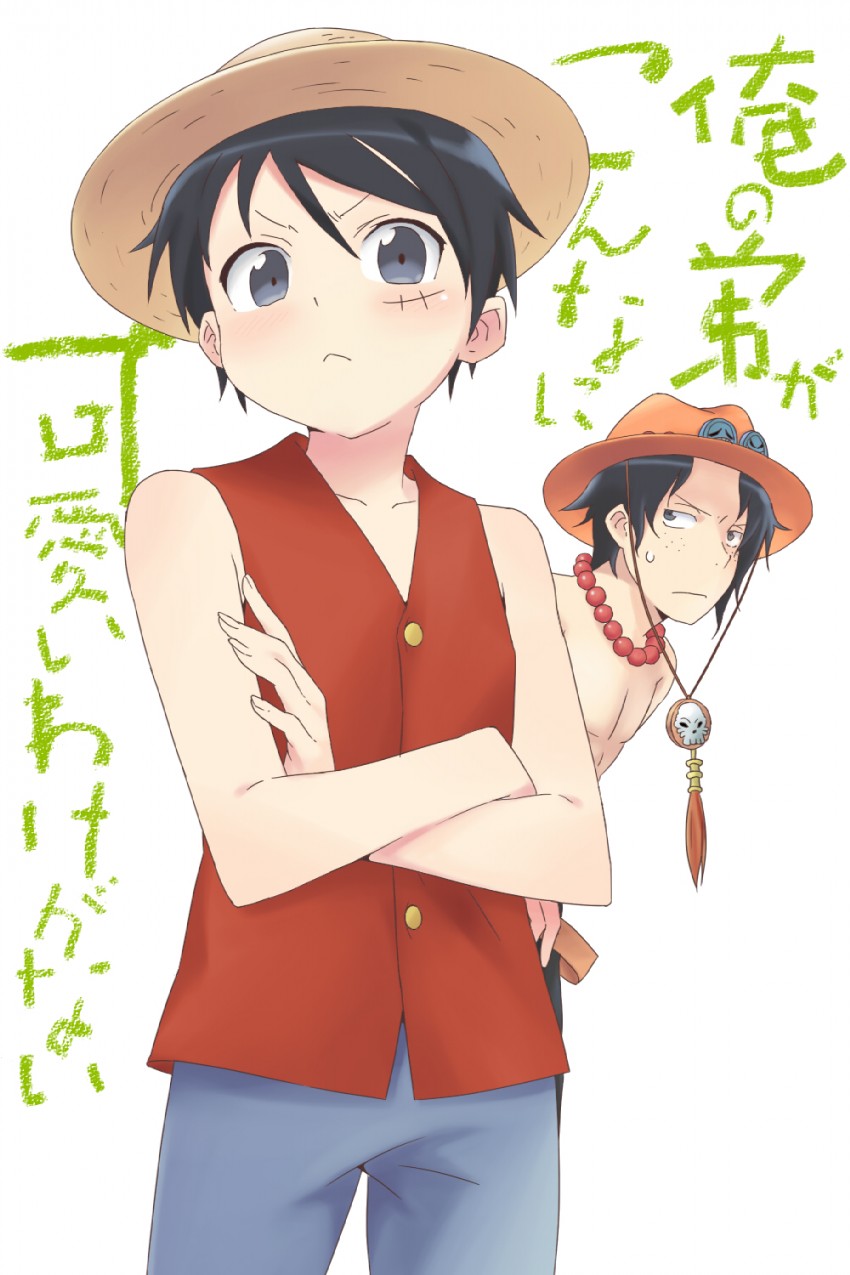 monkey d. luffy and portgas d. ace (one piece and 1 more) drawn by tocchin
