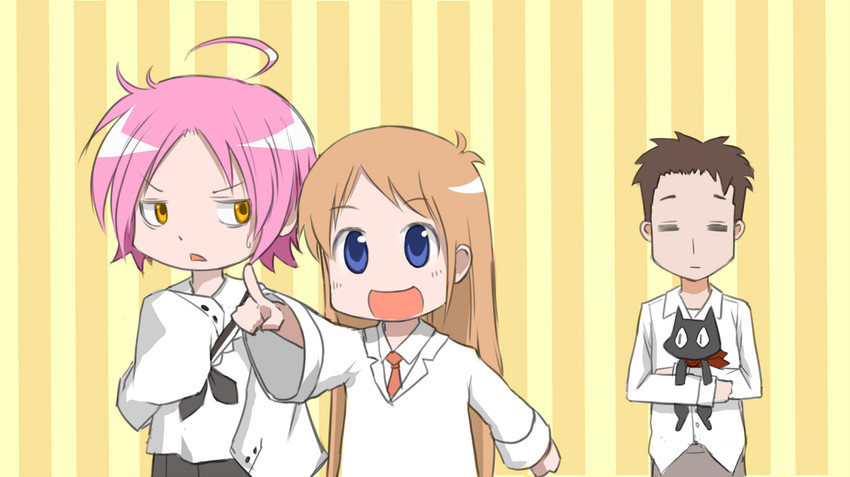 professor shinonome, sakamoto, kogami akira, shiraishi minoru, and konno hiromi (lucky star and 1 more) drawn by dafei