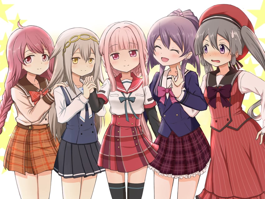 tamaki iroha, kureha yuna, tokime shizuka, aika himena, and himuro lavi (mahou shoujo madoka magica and 1 more) drawn by gilcrows