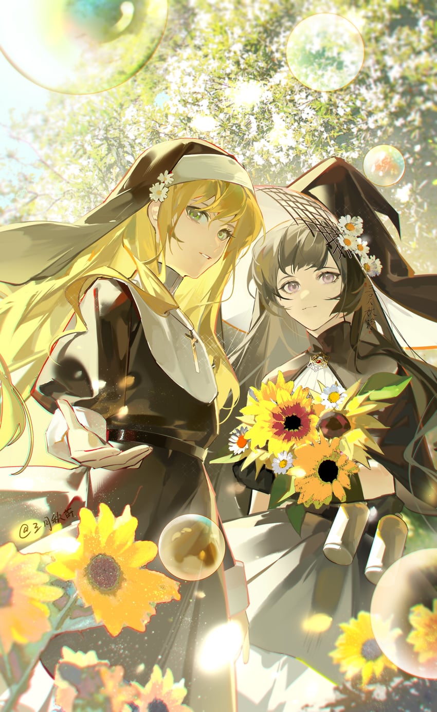 liu jiayi and phoebe (i became a god in a horror game) drawn by sanyue_qiushi