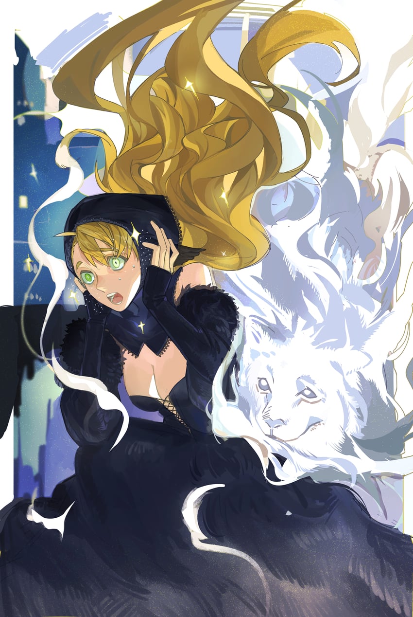 marcille donato and winged lion (dungeon meshi) drawn by baobi715