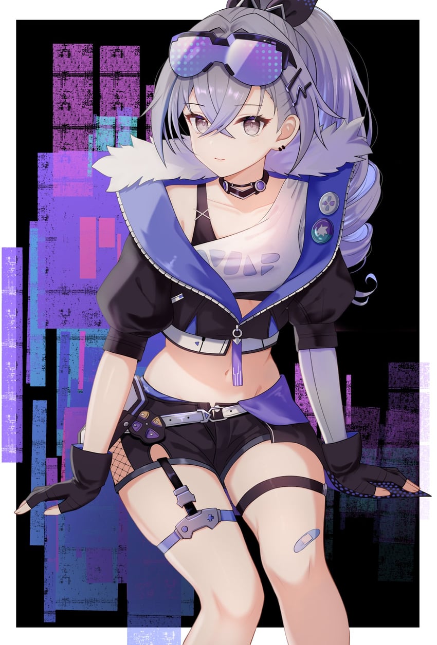 silver wolf (honkai and 1 more) drawn by nasii