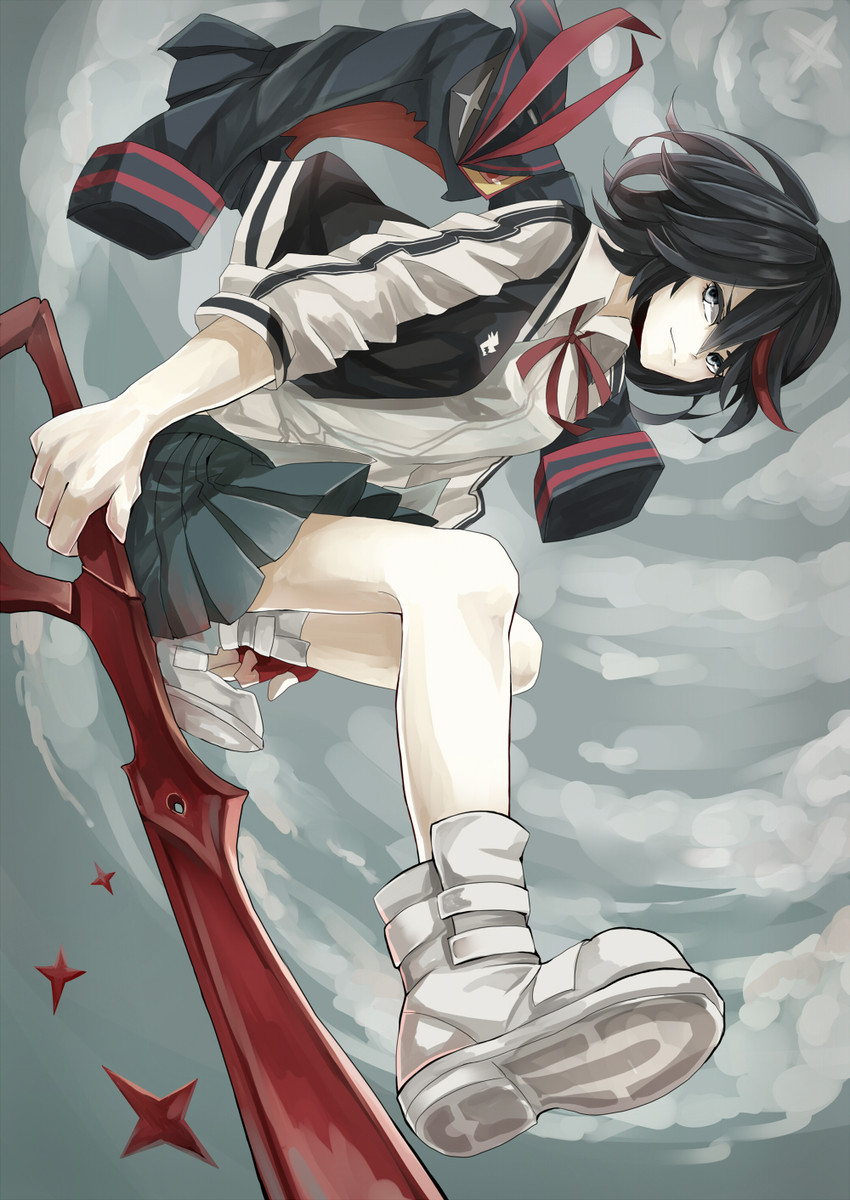 matoi ryuuko and senketsu (kill la kill) drawn by kuro_ni