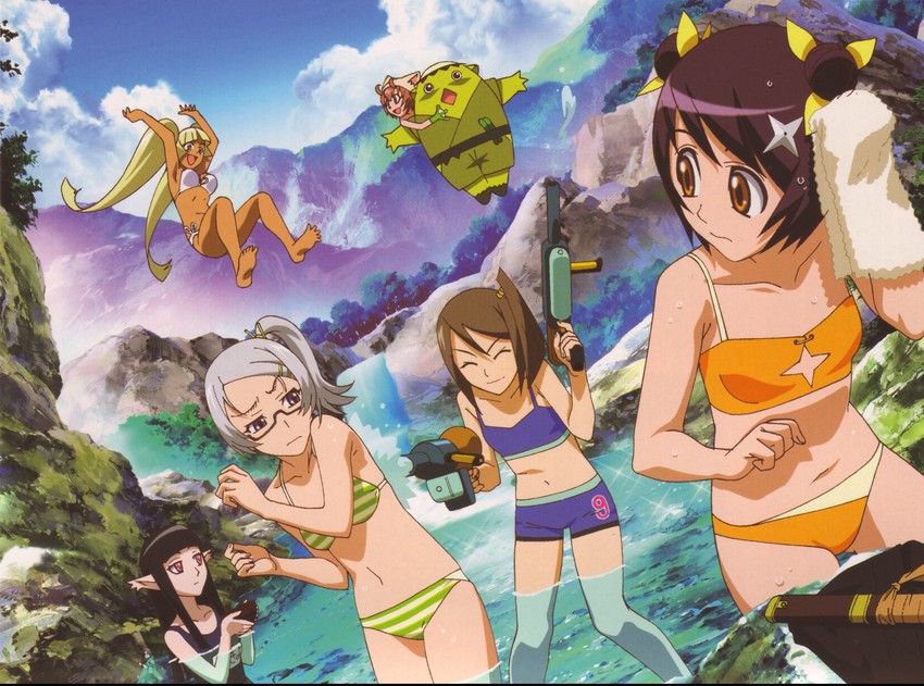 hinata himawari, azami, shikimi, yusura, himeji, and 2 more (himawari!)