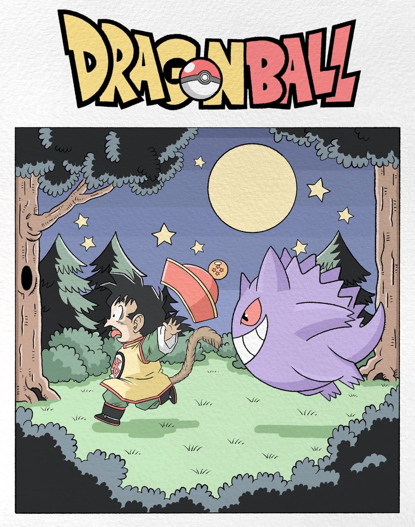 gengar and son gohan (pokemon and 2 more) drawn by wesatinthecar